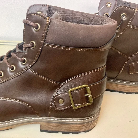 JF J. Ferrar Riverside Brown Comfort Moto Combat Ankle Lace-Up Boot Men's sz 13M - Picture 11 of 13